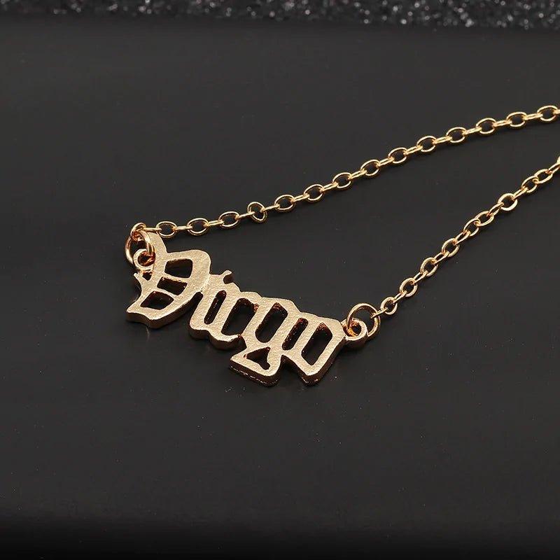 Retro Zodiac English Letter Alphabet Necklaces