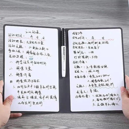 Reusable Whiteboard Notebook Leather Memo