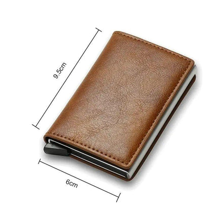 RFID Black Magic Trifold Leather Slim Mini Wallet