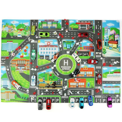 Road Mat Children Traffic Car Map