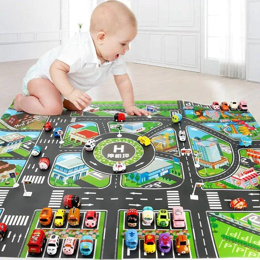 Road Mat Children Traffic Car Map