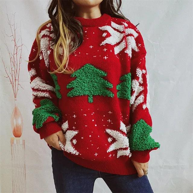 Christmas Sweater Knit Elastic Jumper – Cozy, Stylish, and Perfect for the Holidays