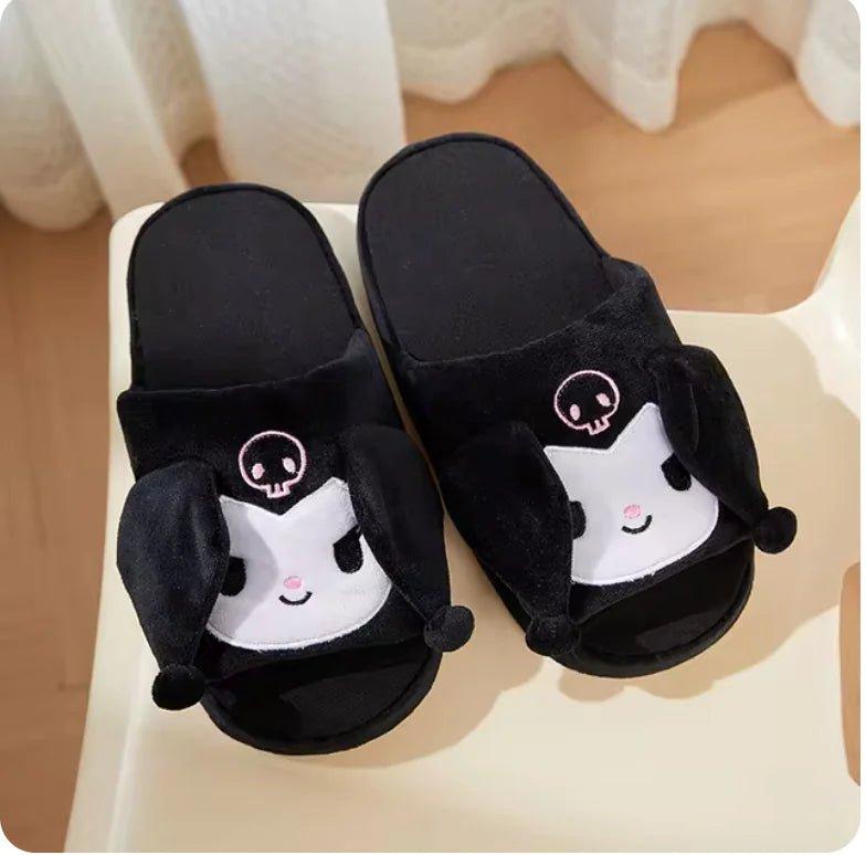 Sanrio Slippers with Moving Ears – Kuromi & Cinnamoroll, Anti - Slip