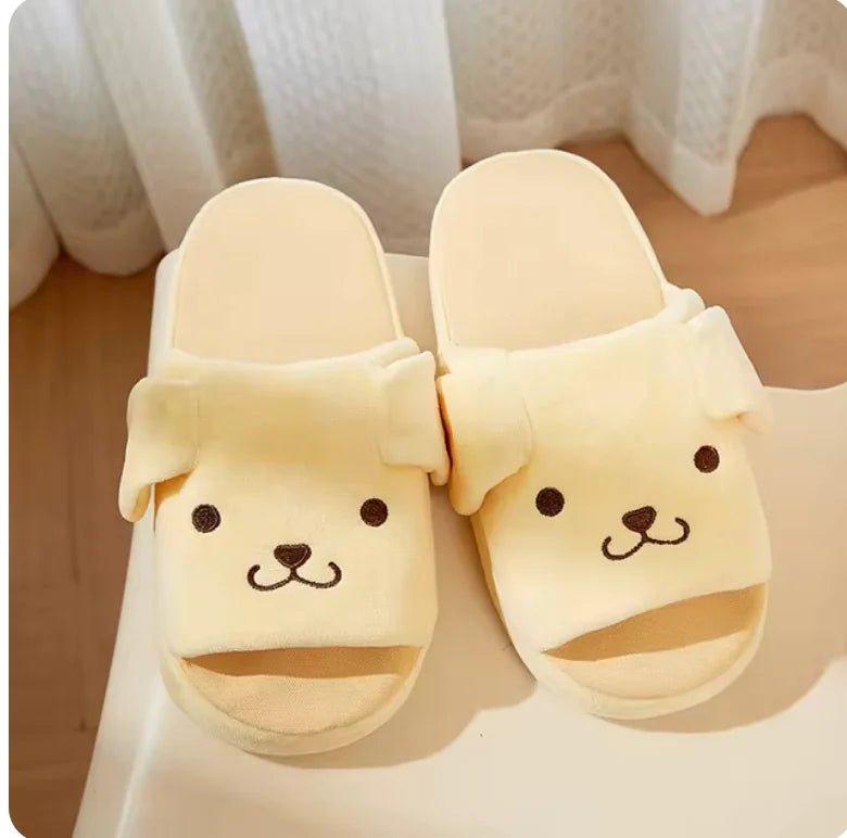 Sanrio Slippers with Moving Ears – Kuromi & Cinnamoroll, Anti - Slip