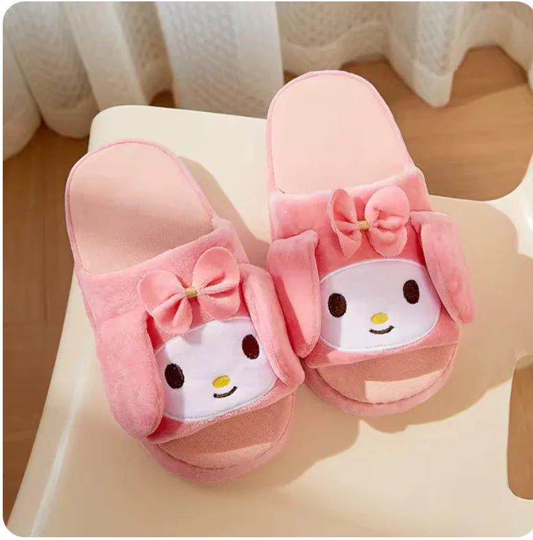 Sanrio Slippers with Moving Ears – Kuromi & Cinnamoroll, Anti - Slip