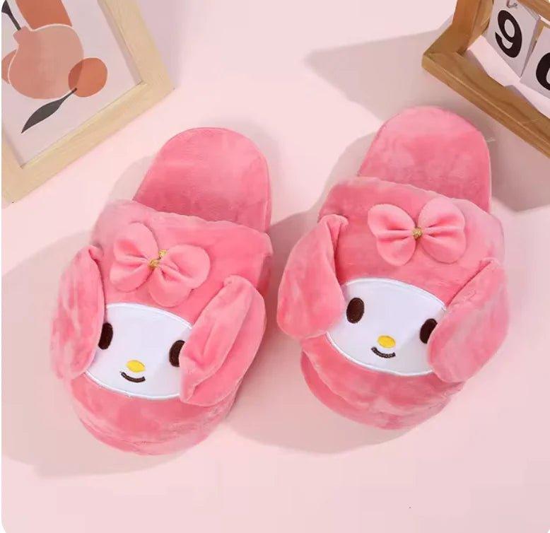 Sanrio Slippers with Moving Ears – Kuromi & Cinnamoroll, Anti - Slip