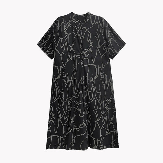 Scribbles Print Loose - Fit Dress