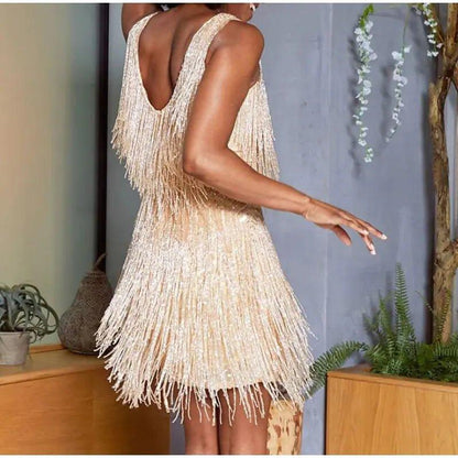 Sexy Women Fringed Sequin Feather