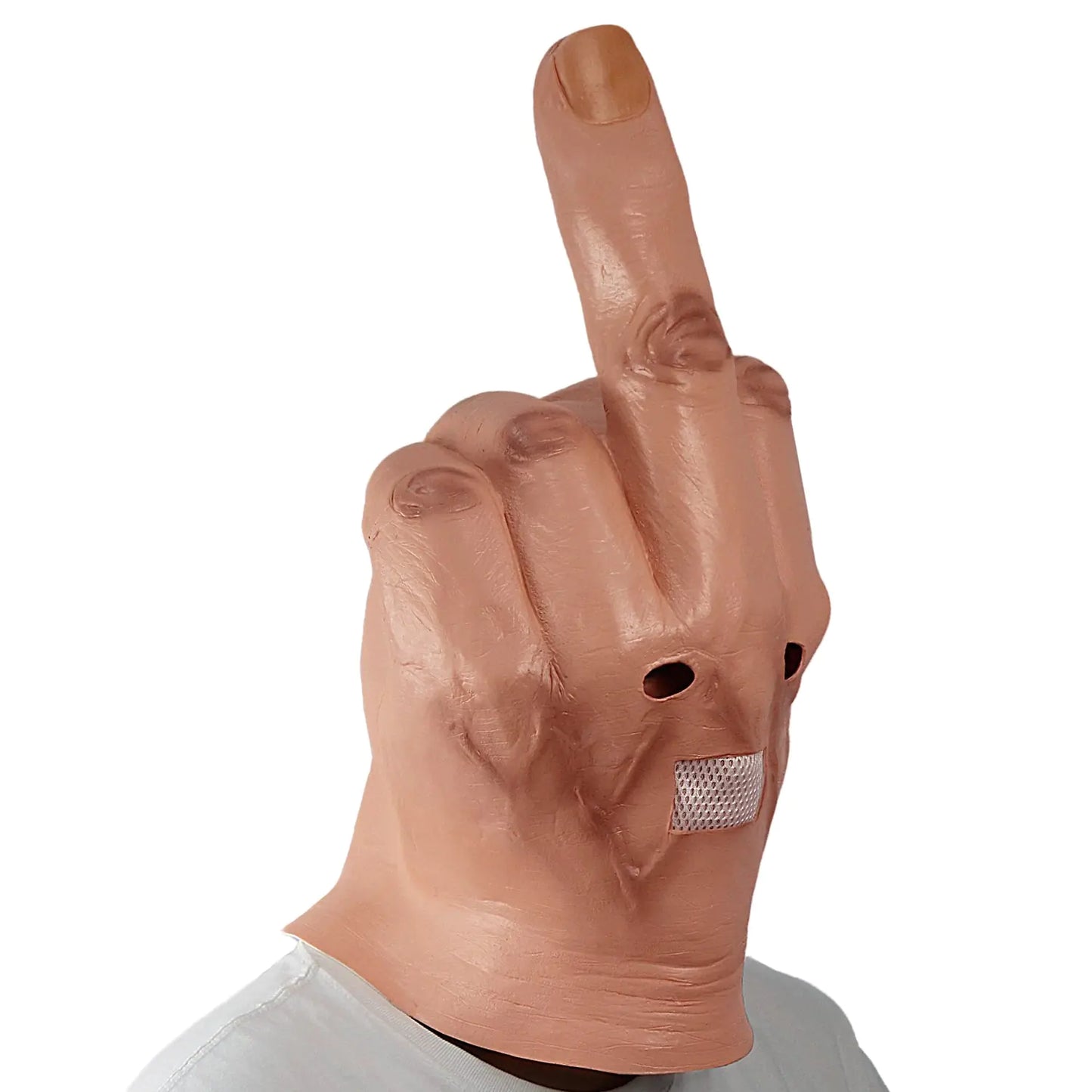 Middle Finger Halloween Mask | Full Head Latex Mask for Cosplay & Parties | Bold & Humorous Costume Accessory