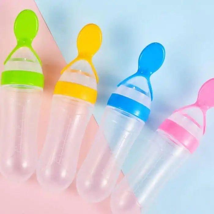 Silicone Feeding Bottle with Spoon - Home Kartz