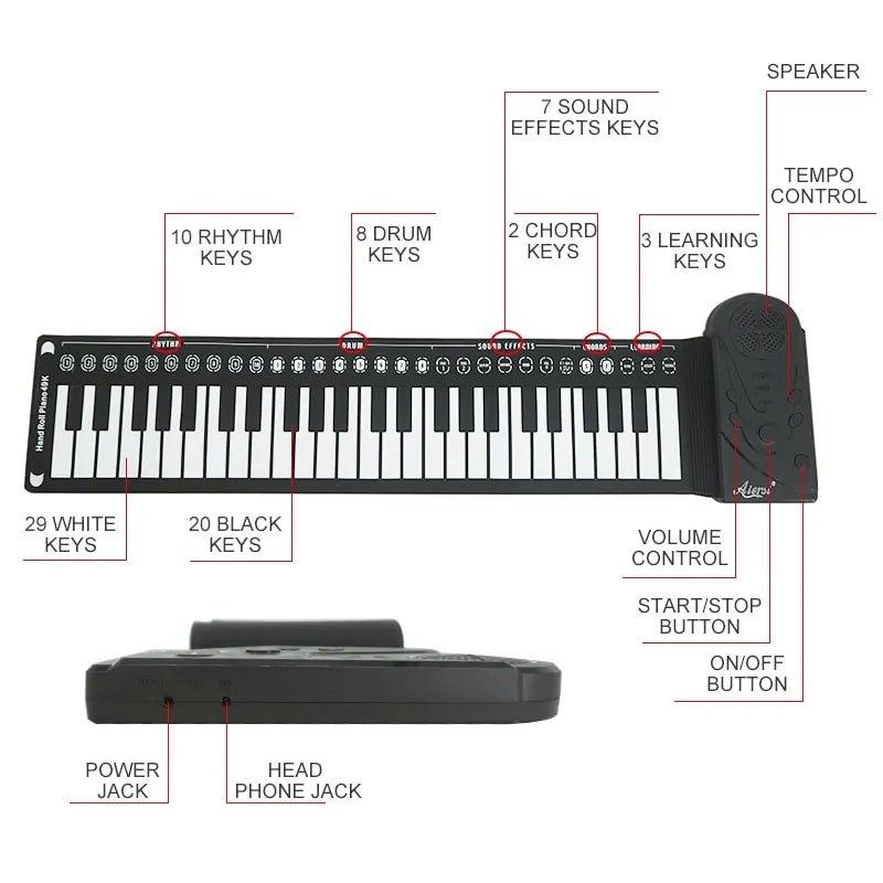 Silicone Soft Roll Up Electronic Flexible Piano