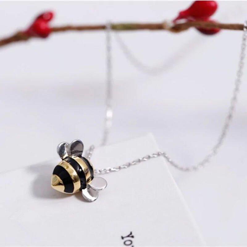 Silver Bee Pendant With Chain