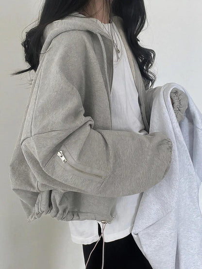 Simple Zipper Oversize Hoodie