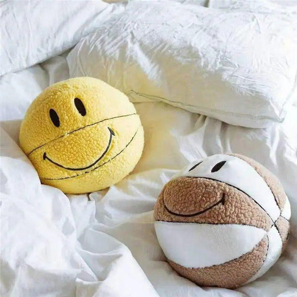 Add Playful Comfort to Your Home with the Smile Basketball Plushie Throw Pillow