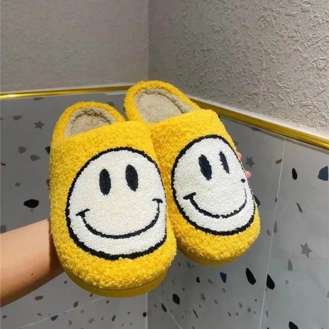 Smile Face Faux Fur Slippers