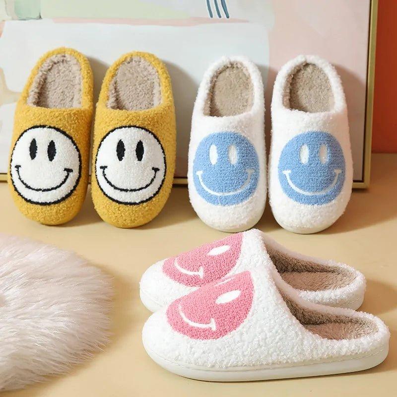 Smile Face Faux Fur Slippers