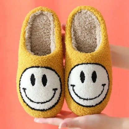 Smile Face Faux Fur Slippers