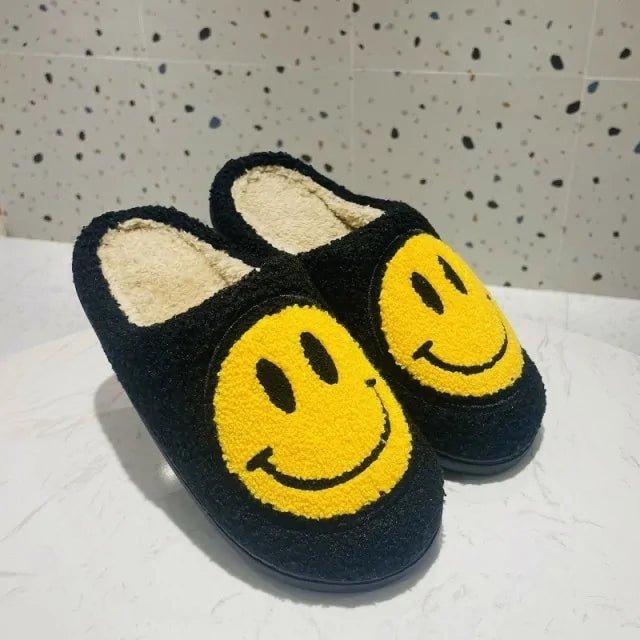 Smile Face Faux Fur Slippers