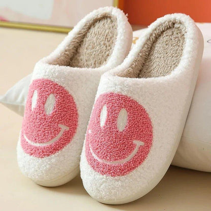 Smile Face Faux Fur Slippers