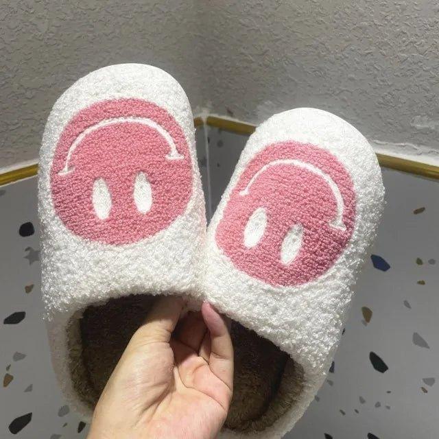 Smile Face Faux Fur Slippers