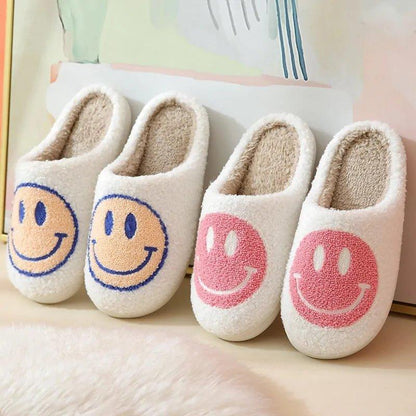 Smile Face Faux Fur Slippers