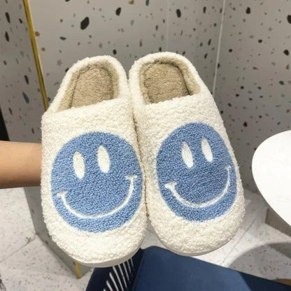 Smile Face Faux Fur Slippers