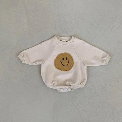 Smiley Face Sweatshirt Baby Romper - Home Kartz