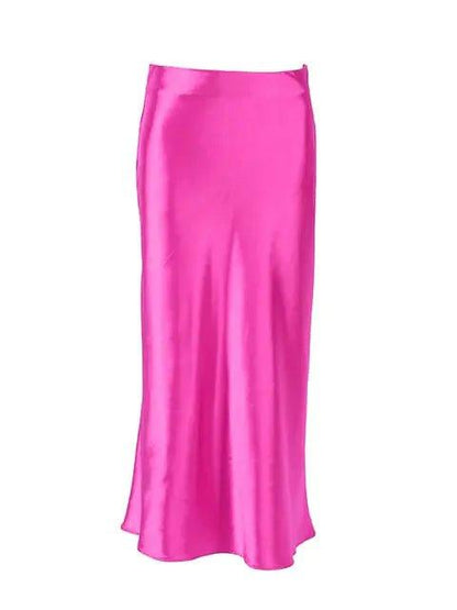 Solid Silk Long Skirt