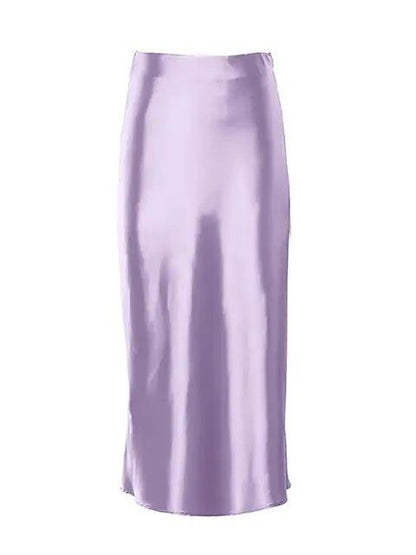 Solid Silk Long Skirt