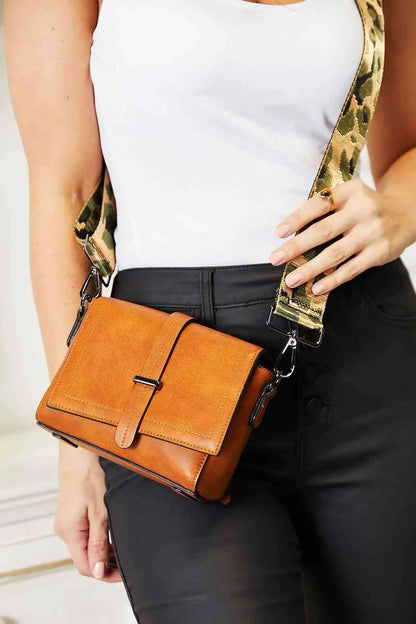 Stay Stylishly Organized with the Sammy Wide Strap Crossbody Bag | Vegan Leather and Chic Design