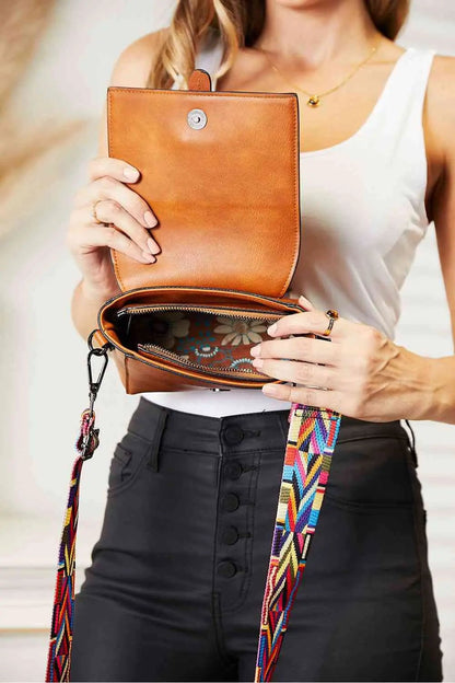 Stay Stylishly Organized with the Sammy Wide Strap Crossbody Bag | Vegan Leather and Chic Design