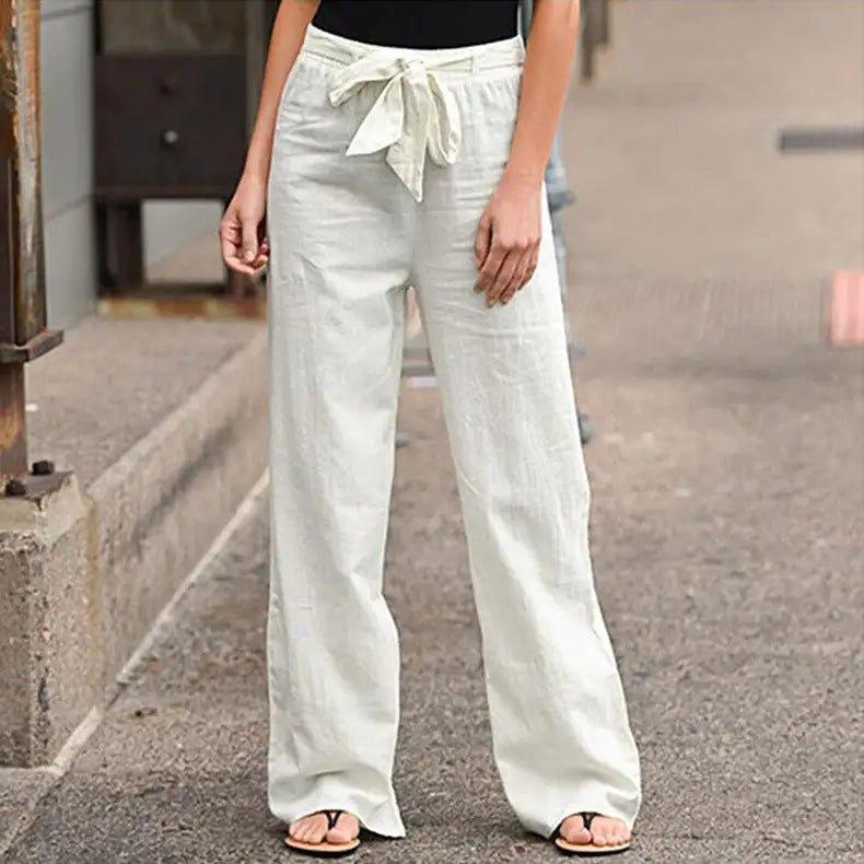 Straight - Leg Pants With Elastic Waistband