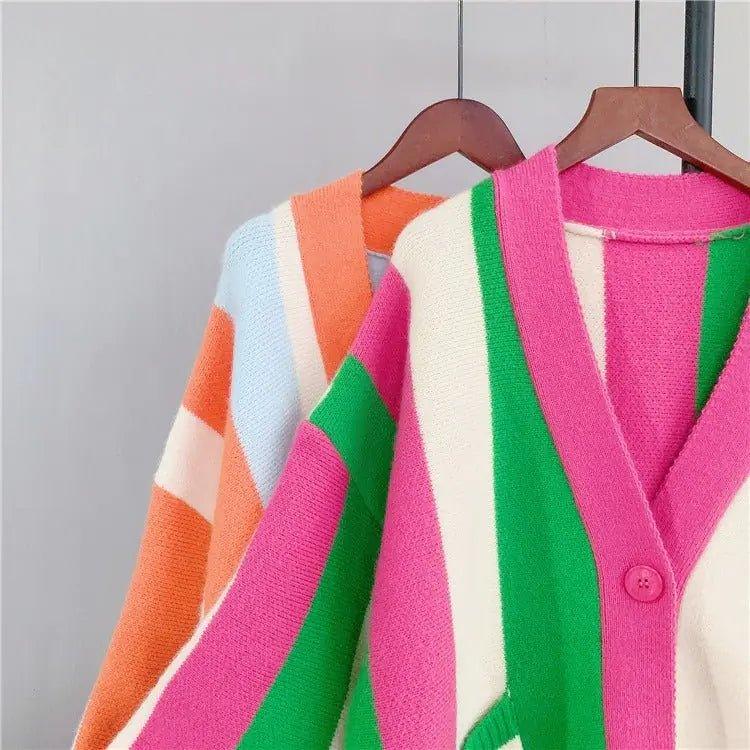 Striped Loose Knitted Cardigan