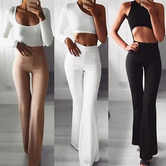 Summer Autumn Solid Elegant Palazzo Pants