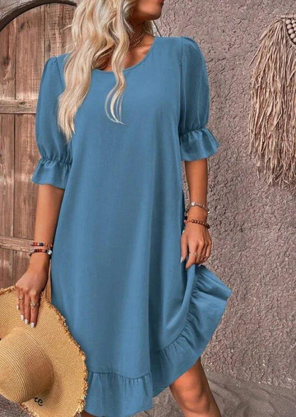 Summer Fashion Ruffle Short - Sleeve Dress