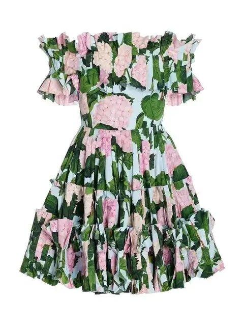 Summer Floral Ruched Dresses