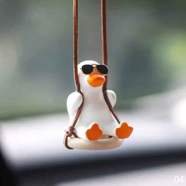 Super Cool Knit Cap Duck Car Pendant Rearview Mirror Decoration