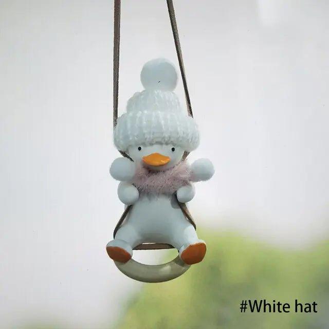 Super Cool Knit Cap Duck Car Pendant Rearview Mirror Decoration