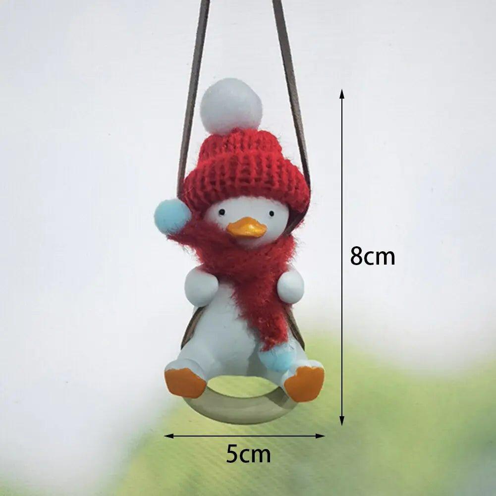 Super Cool Knit Cap Duck Car Pendant Rearview Mirror Decoration