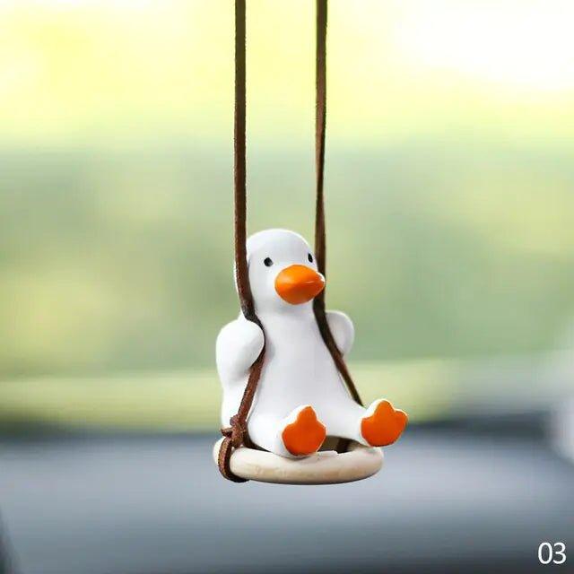 Super Cool Knit Cap Duck Car Pendant Rearview Mirror Decoration