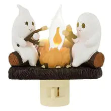 Ghost Bonfire Night Light - Cozy Halloween Decor with Warm Glow