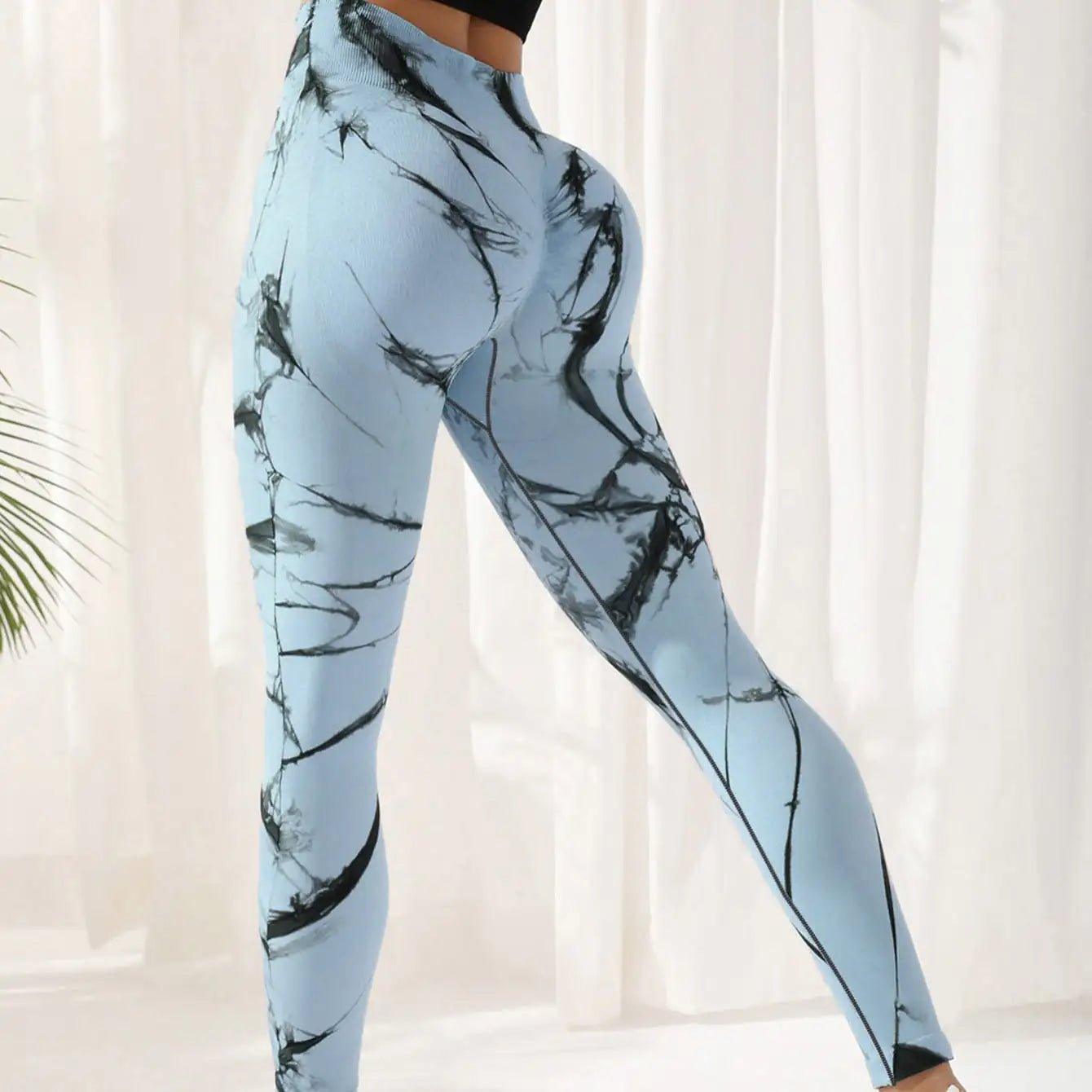 Tie - dye Leggings Spandex Yoga Pants Women's High Waist