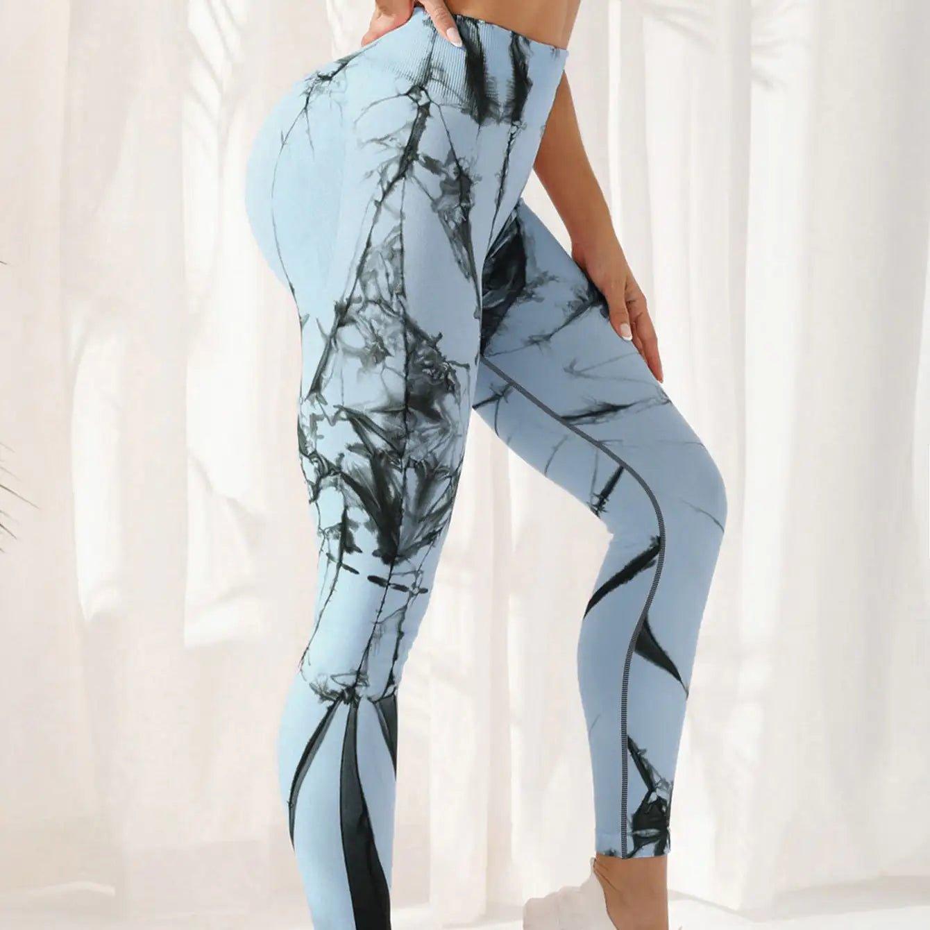 Tie - dye Leggings Spandex Yoga Pants Women's High Waist