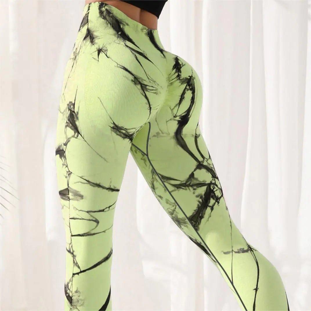 Tie - dye Leggings Spandex Yoga Pants Women's High Waist