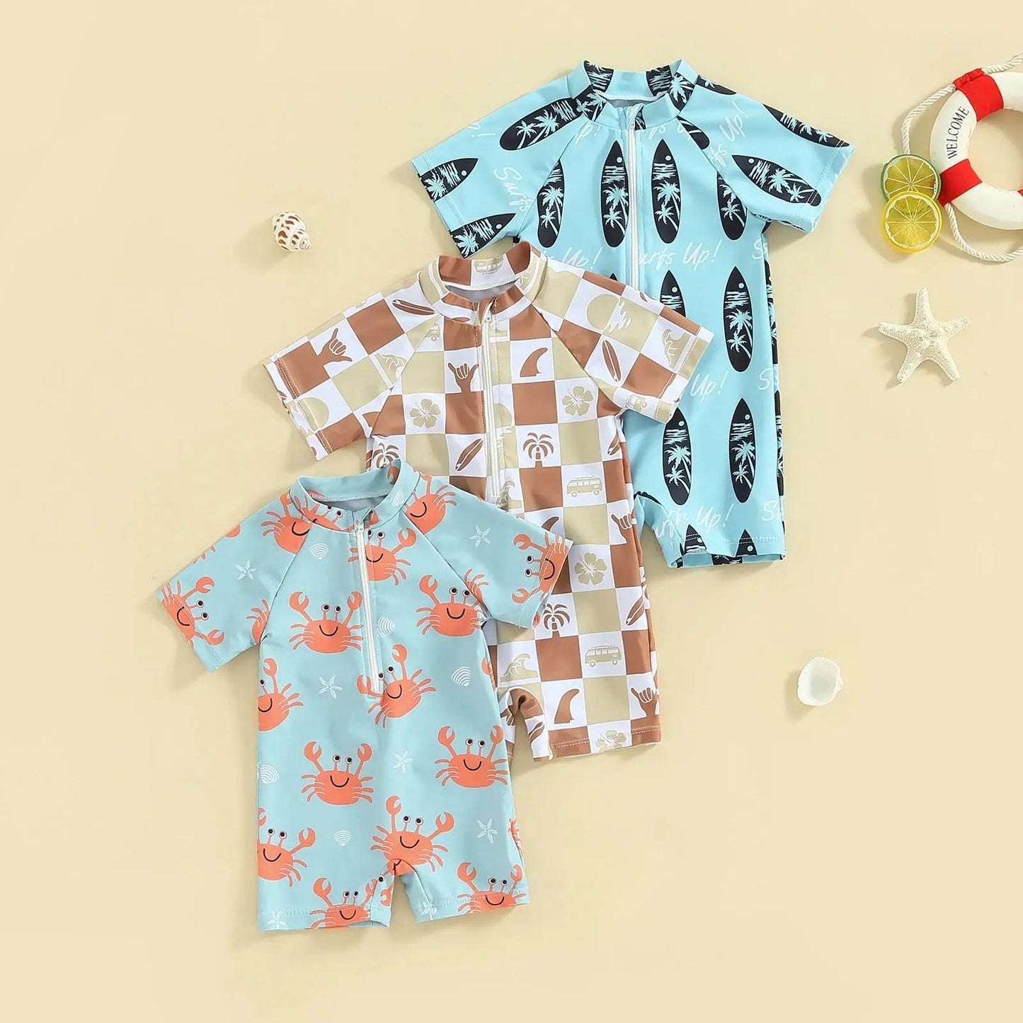 Toddler Baby Boy Swimsuit Rash Guard Beachwear