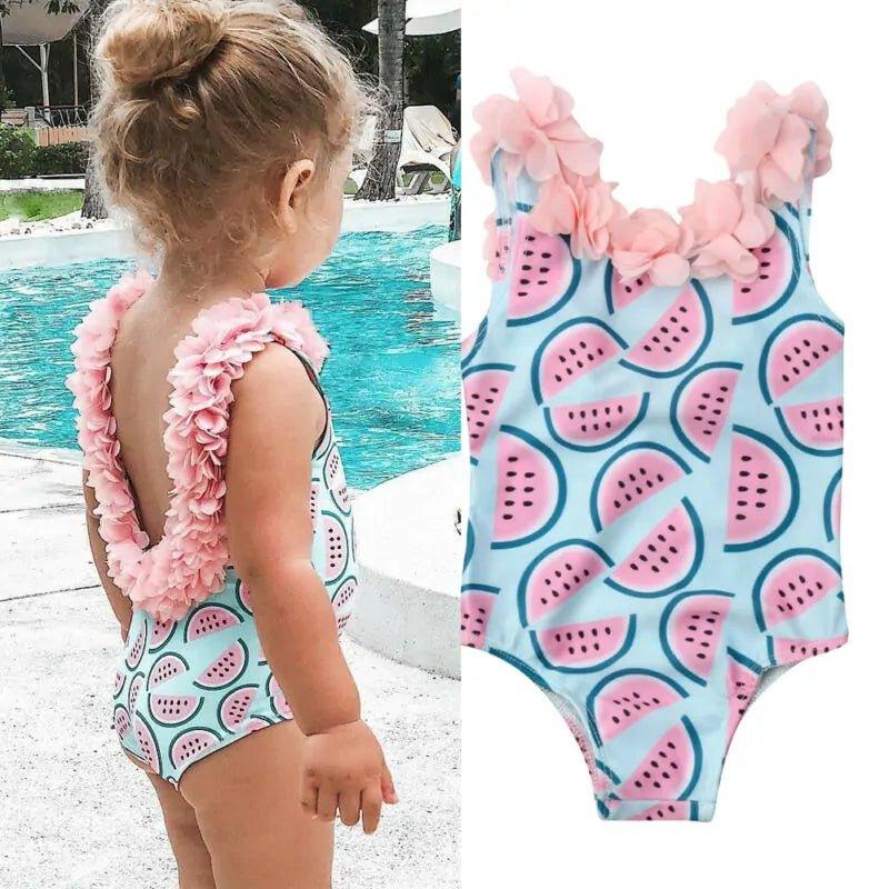 Toddler Baby Girls Watermelon One - Piece Swimsuit