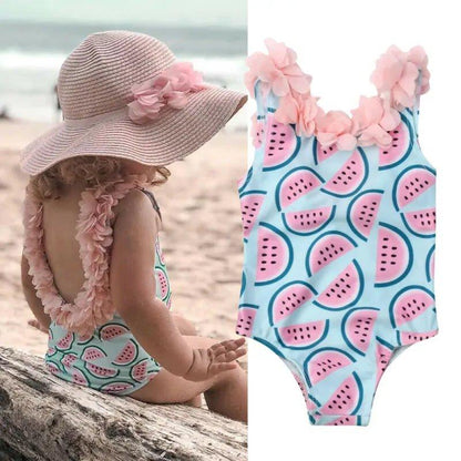 Toddler Baby Girls Watermelon One - Piece Swimsuit