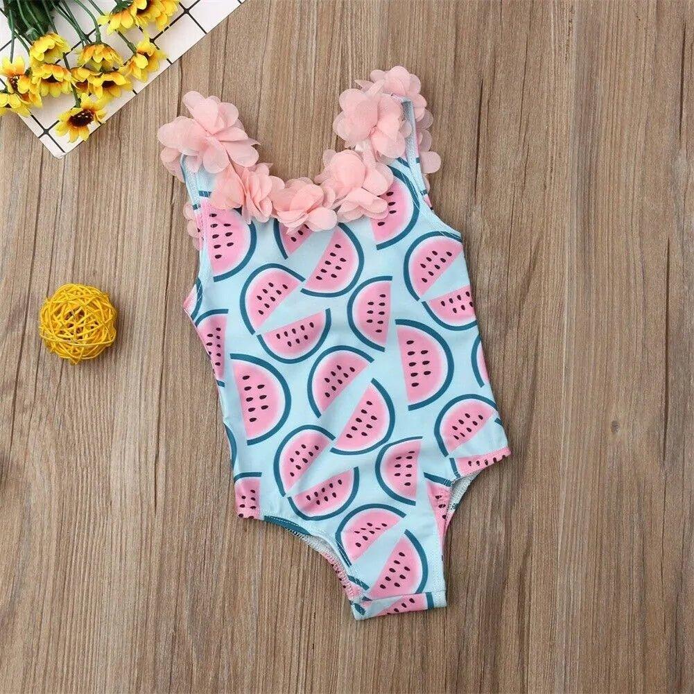 Toddler Baby Girls Watermelon One - Piece Swimsuit