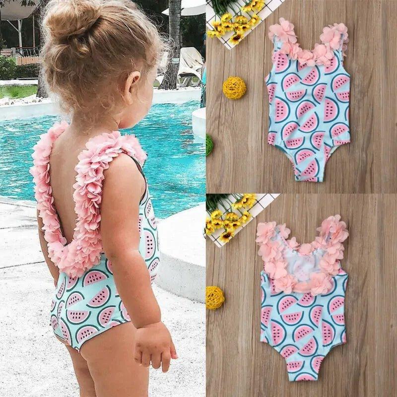 Toddler Baby Girls Watermelon One - Piece Swimsuit