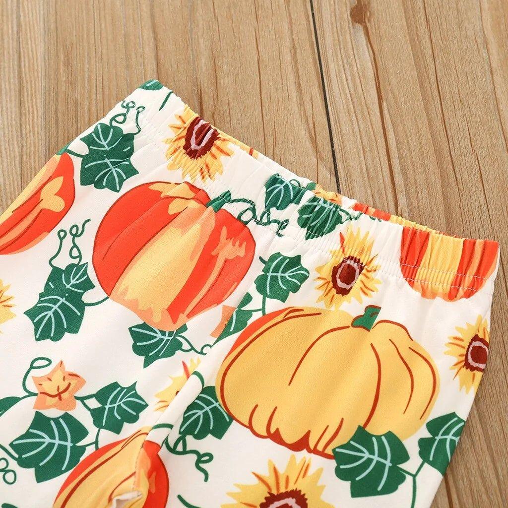 Toddler Halloween Pumpkin Print Dress Set